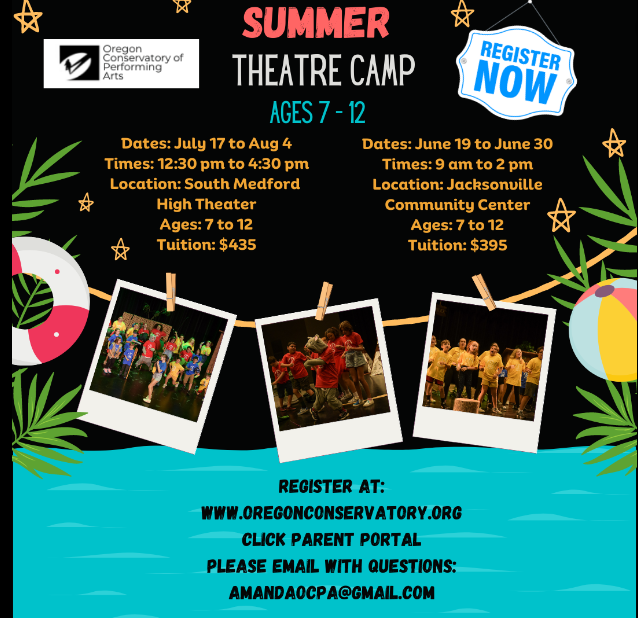Pre-registration required) 2 Week Summer Theatre Camp with Oregon