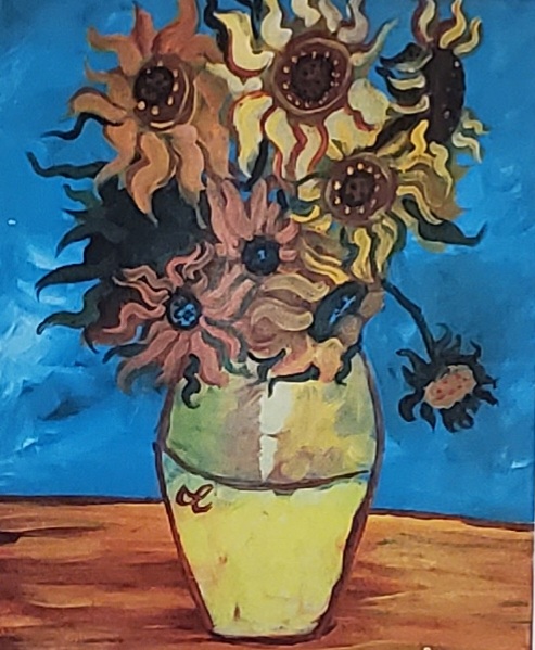 sunflowers in a vase