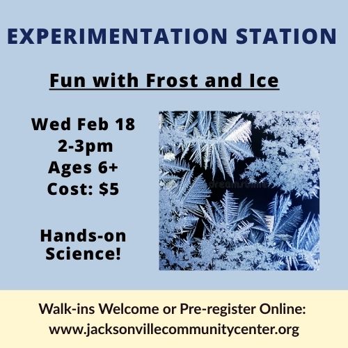 2/18/26 Youth Science: Experimentation Station: Fun with Frost & Ice Ages 6-12