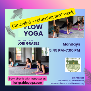 Cancelled – 8/31 Flow Yoga with Lori – Returning 9/14