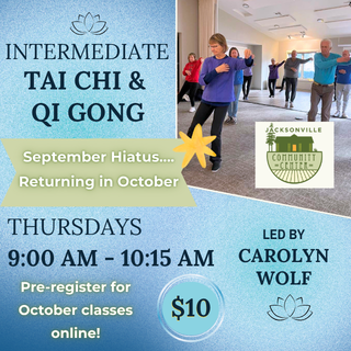 9/17 Intermediate Tai Chi and Qi Gong (September Hiatus)